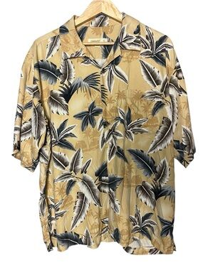 Joseph & Feiss Tropical Hawaiian Shirt 100% Silk